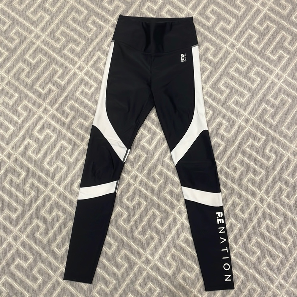 PE NATION white and black high waist legging XS